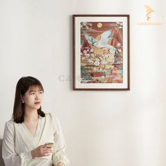 Tranh Đồng Hỷ Thước Đăng Mai - Tin Vui May Mắn