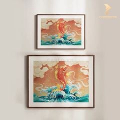 Tranh Đồng Điêu Khắc Cá Chép Nhảy
