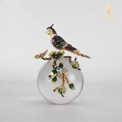Trang Trí Để Bàn - Chú Vẹt Pha Lê