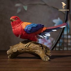 Chim Nuốc Đầu Đỏ Bằng Đồng - BST Tượng Chim 