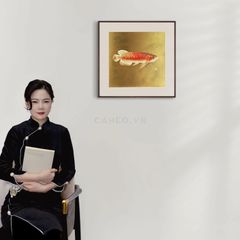 Tranh Đồng Điêu Khắc Thủ Công Cá Chép Rồng