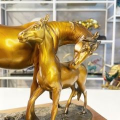 Tượng Đôi Ngựa Mẹ Con Bằng Đồng