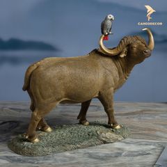 Trâu Đồng Chim Vẹt - Tượng Đồng Trang Trí Để Bàn