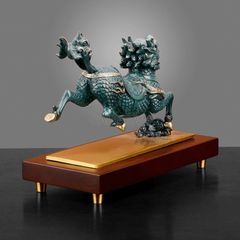 Tượng Kỳ Lân Xanh Bằng Đồng