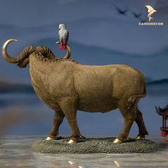Trâu Đồng Chim Vẹt - Tượng Đồng Trang Trí Để Bàn