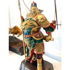 Tượng Quan Công Cầm Đao Bằng Đồng - Uy Nghi Trấn Trạch