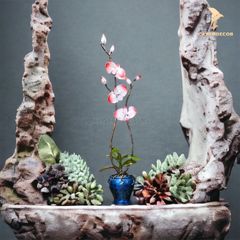 Trang Trí Để Bàn - Bình Hoa Lan Hồ Điệp Bằng Đồng