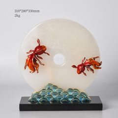 Trang Trí Để Bàn - Đồng Điếu Cá Vàng Uyên Ương