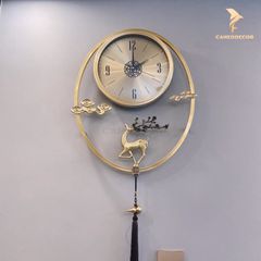 Đồng Hồ Trang Trí Treo Tường Hươu Vàng Trường Thọ