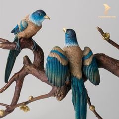 Tượng Đồng Đôi Chim Hỷ Tước - Hỉ Thước Đăng Mai - Cao Cấp