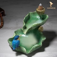 Thác Khói Trầm Hương Lá Sen Bằng Đồng