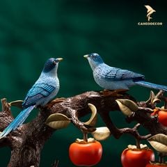 Đôi Chim Đậu Cành Hồng Bằng Đồng - Cao Cấp