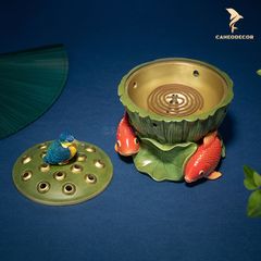 Lư Đồng Đốt Trầm Sen Cá