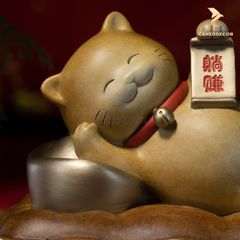 Tượng Đồng Mèo Thần Tài - Mèo Tài Lộc