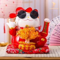 Mèo Thần Tài Vẫy Tay - Tài Lộc Sung Túc (25cm)