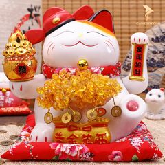 Mèo Thần Tài Vẫy Tay - Tài Lộc Sung Túc (25cm)