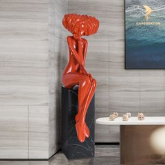 Tượng Mô Hình Trang Trí - Cô Gái Tóc Xù