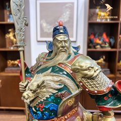 Tượng Quan Công Cầm Đao Bằng Đồng - Uy Nghi Trấn Trạch