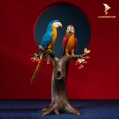 Tượng Đôi Vẹt Uyên Ương Bằng Đồng - Cao Cấp