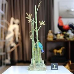 Tượng Tiểu Cảnh Đôi Chim Cành Trúc Bằng Đồng