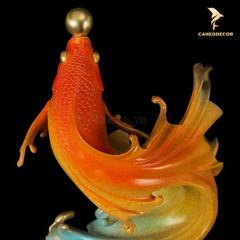 Tượng Cá Chép Ngậm Ngọc Bằng Đồng