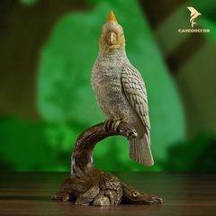Tượng Chim Vẹt Trắng Bằng Đồng