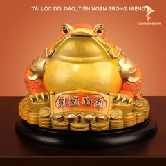 Tượng Phong Thuỷ Thiềm Thừ Cóc Ba Chân Ngậm Tiền Bằng Đồng