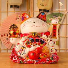 Mèo Thần Tài Vẫy Tay - Kim Tiền Phát Tài (25cm)