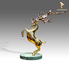 Tượng Trang Trí Để Bàn Hiện Đại - Hươu Sừng Lộc Vàng