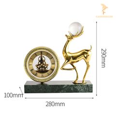 Đồng Hồ Để Bàn - Hươu Pha Lê