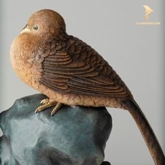 Tượng Đồng Đôi Chim Trĩ Vàng - Cao Cấp