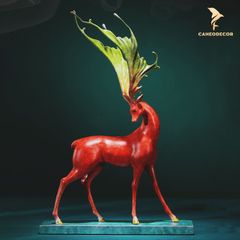 Tượng Hươu Sừng Nước Phong Cách Bằng Đồng - Cao Cấp