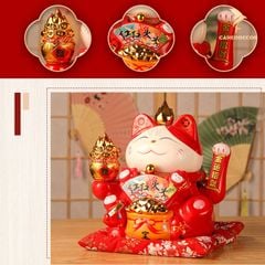 Mèo Thần Tài Vẫy Tay - Chiêu Tài Vượng Lộc (30cm)