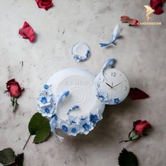 Đồng Hồ Trang Trí Treo Tường Con Cá Bằng Gốm