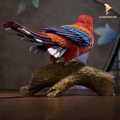 Chim Nuốc Đầu Đỏ Bằng Đồng - BST Tượng Chim 