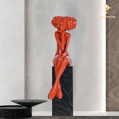 Tượng Mô Hình Trang Trí - Cô Gái Tóc Xù