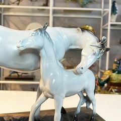 Tượng Đôi Ngựa Mẹ Con Bằng Đồng