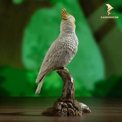 Tượng Chim Vẹt Trắng Bằng Đồng