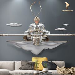 Tranh Phù Điêu 3D Tôn Ngộ Không Ngồi Thiền - Tĩnh Tại