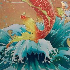Tranh Đồng Điêu Khắc Cá Chép Nhảy