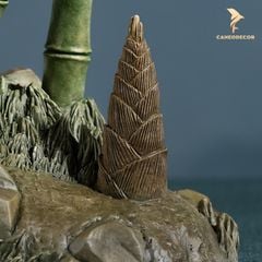 Tượng Tiểu Cảnh Đôi Chim Cành Trúc Bằng Đồng