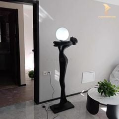 Tượng Đèn Trang Trí - Cô Gái Ôm Đèn