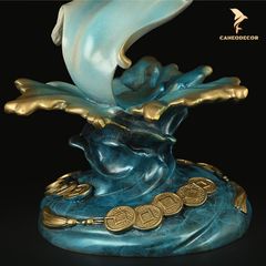 Tượng Cá Chép Ngậm Ngọc Bằng Đồng