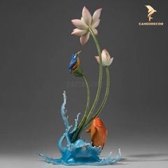 Tượng Đồng Trang Trí Để Bàn Tiểu Cảnh Cá Chép Hoa Sen