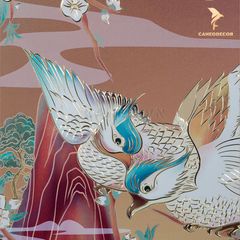 Tranh Đồng Hỷ Thước Đăng Mai - Tin Vui May Mắn