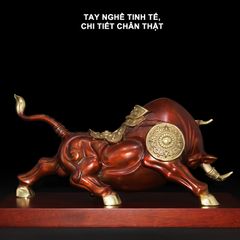 Tượng Bò Tót Tài Chính Bằng Đồng, Bò Tót Tài Chính Phong Thuỷ Để Bàn, Tủ Kệ