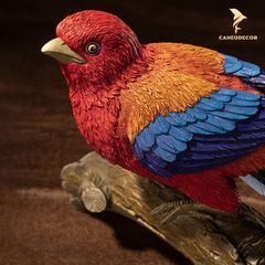 Chim Nuốc Đầu Đỏ Bằng Đồng - BST Tượng Chim 