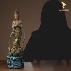 Tượng Quan Thế Âm Chắp Tay Bằng Đồng