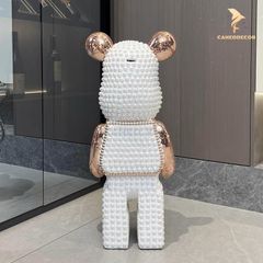 Tượng Gấu Mô Hình Bearbrick Ngọc Trai 80cm