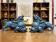 Tượng Đồng Tỳ Hưu Chiêu Tài Lộc Vượng Khí - Xanh Đại Dương